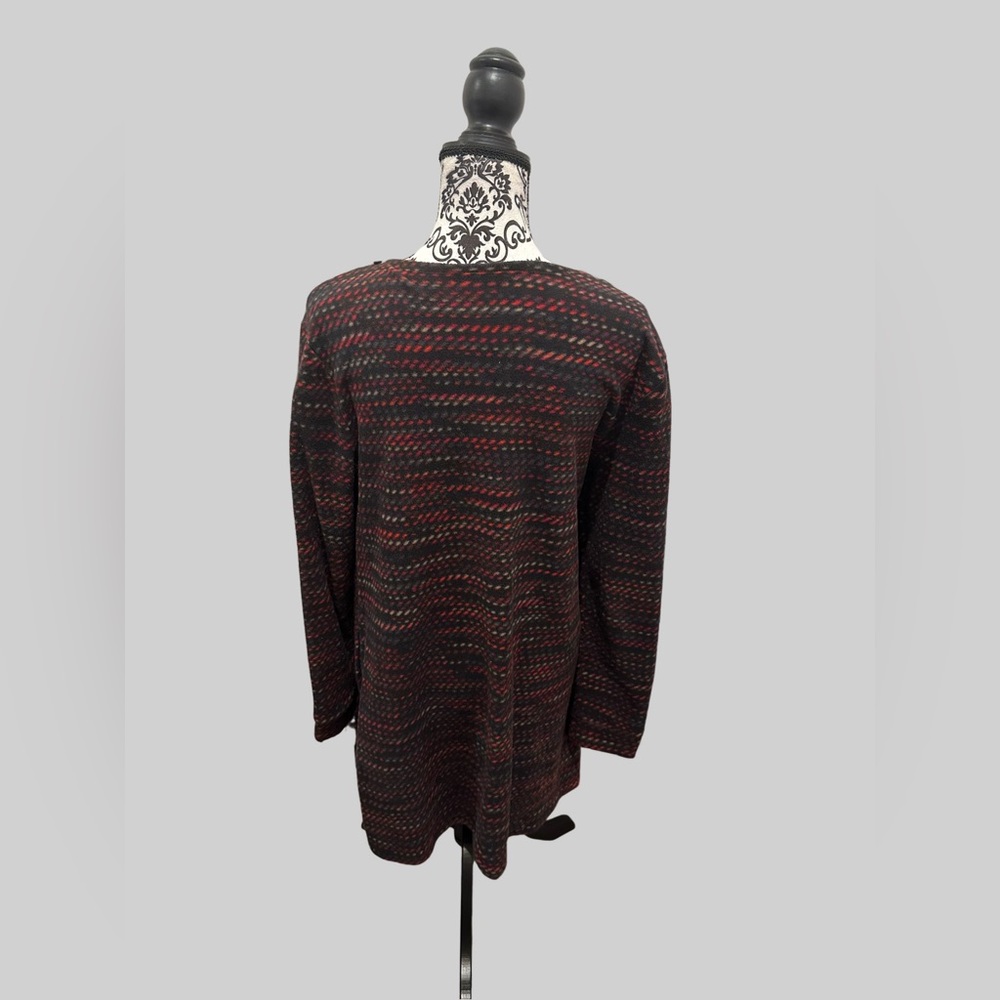 Elegant Women's Sweater WRAP  Black and Red L - Picture 6 of 10